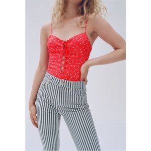 Zara red bodysuit w/ white stars